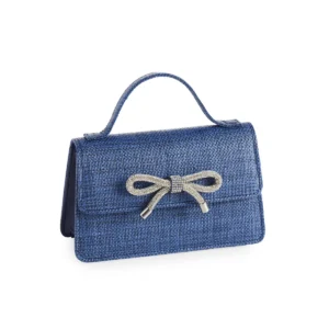 Bowie Straw Mini Bag - 3 Colors | Shiraleah - Blue