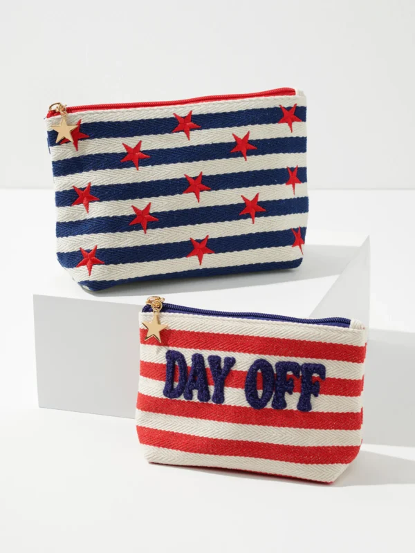 Morgan Stars Large Zip Pouch | Shiraleah - Image 2