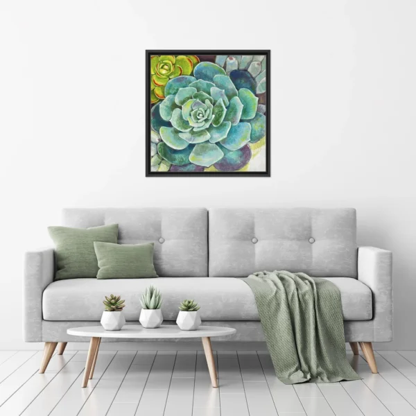 Brilliant Succulents Framed Canvas Wall Art - 30 x 30 - Image 2