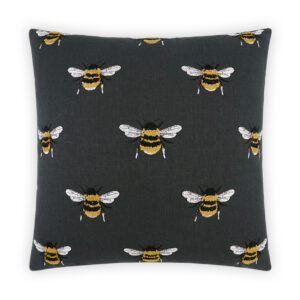 Busy Bee-Charcoal Throw Pillows | DV Kap Home