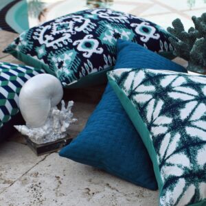 Carmel Weave-Turquoise Outdoor Throw Pillows | DV Kap Home