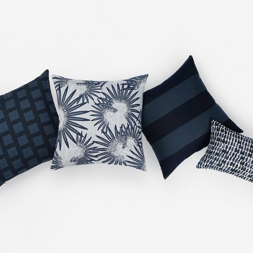 Novara-Indigo Outdoor Throw Pillows | DV Kap Home