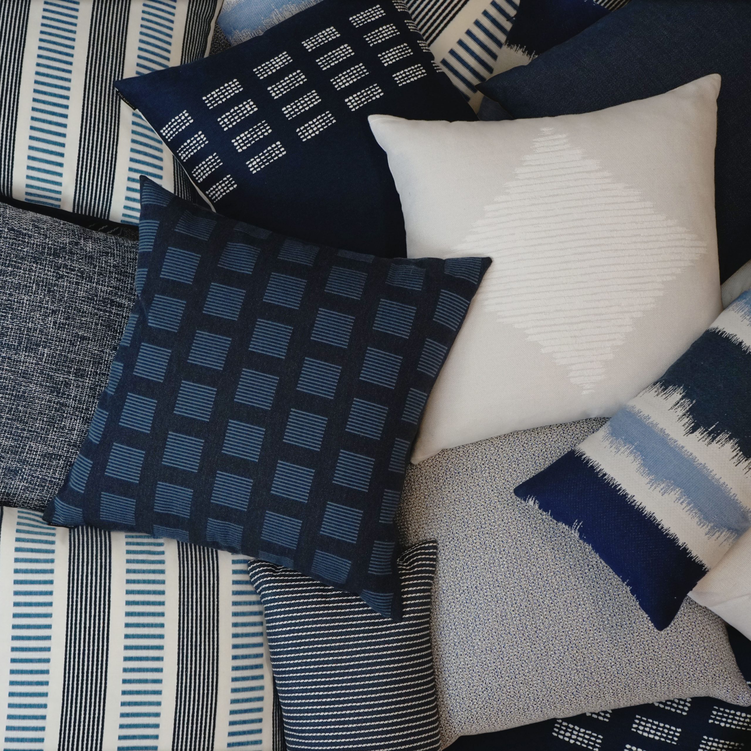 Novara-Indigo Outdoor Throw Pillows | DV Kap Home