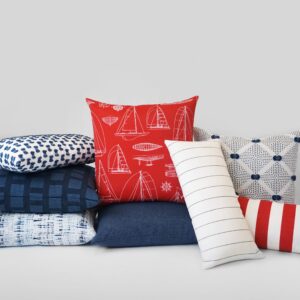 Sailing-Red Outdoor Throw Pillows | DV Kap Home