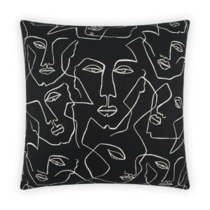 Face Up-Black Throw Pillows | DV Kap Home